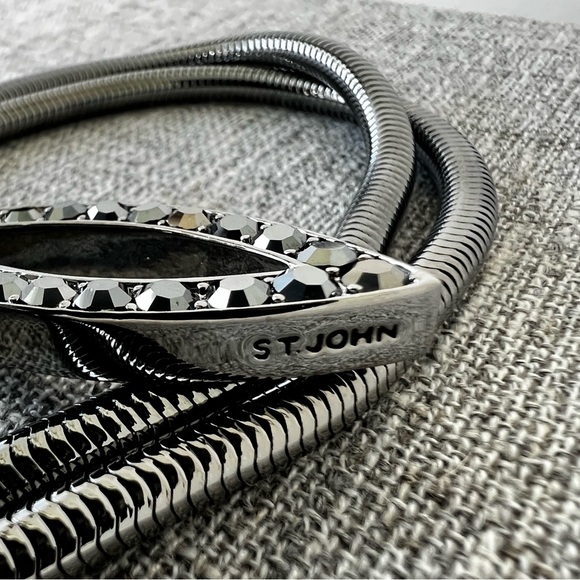 St. John Collection Swarovski Crystal Leaf Chain Belt - Picture 4 of 16